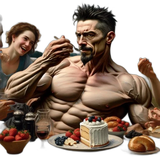 food, concept art, photorealistic, cyberpunk transparent PNG cut-out