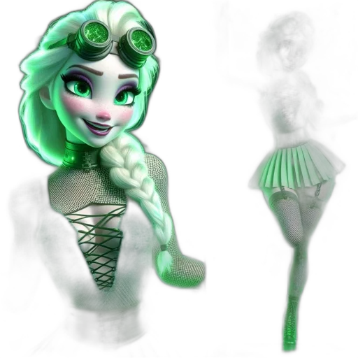 dress, creature, staff, concept art transparent PNG cut-out