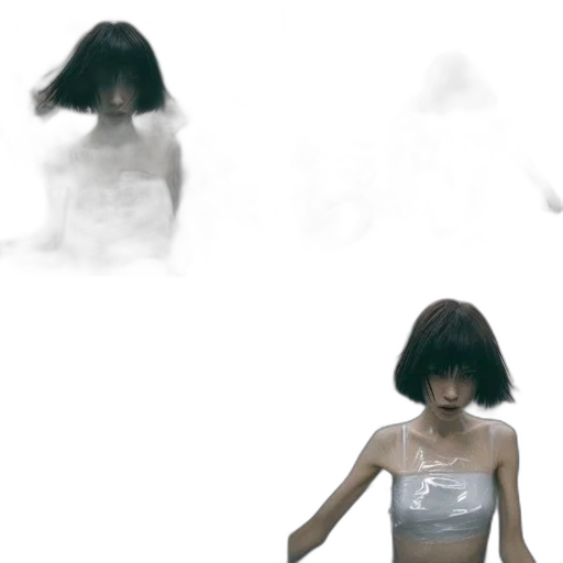 hair, creature, dress, mask transparent PNG cut-out