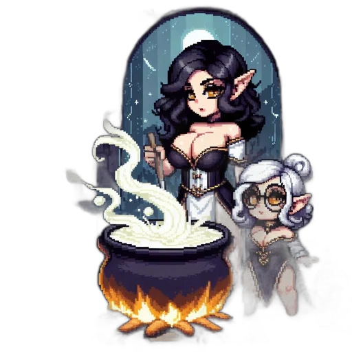 concept art, fantasy art, pixel art, comic book art transparent PNG cut-out