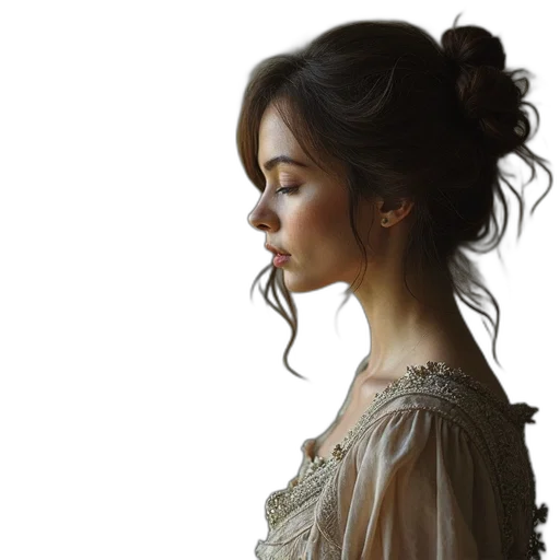 dress, face, jewelry, crown transparent PNG cut-out