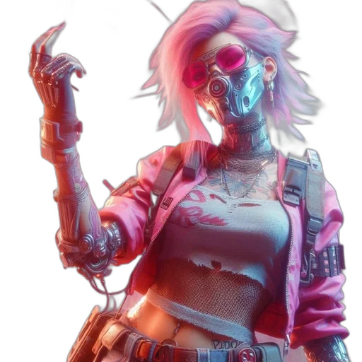 jacket, robot, face, weapon transparent PNG cut-out