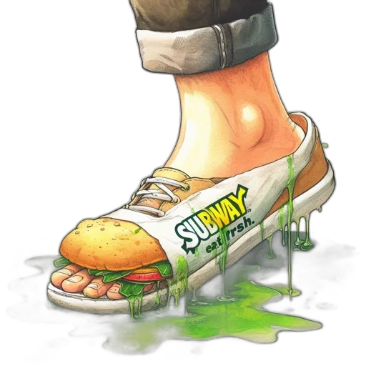shoes, food, watercolor, concept art transparent PNG cut-out