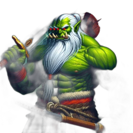 staff, weapon, creature, fantasy art transparent PNG cut-out