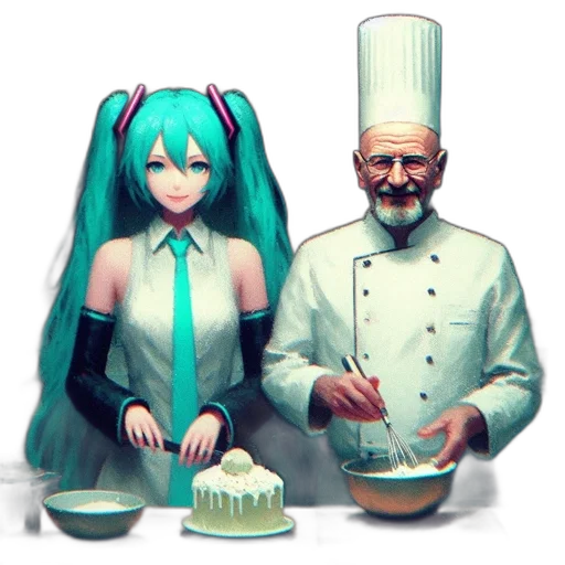food, staff, hat, robot transparent PNG cut-out