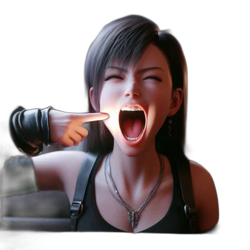 face, weapon, 3d render, concept art transparent PNG cut-out