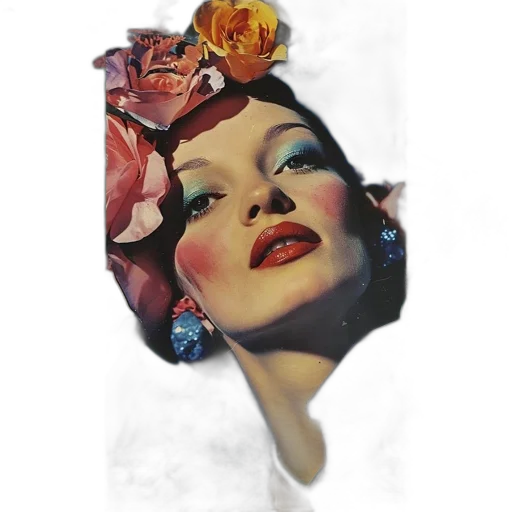 crown, face, flower, mask transparent PNG cut-out