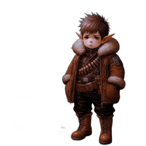 jacket, creature, concept art, 3d render transparent PNG cut-out