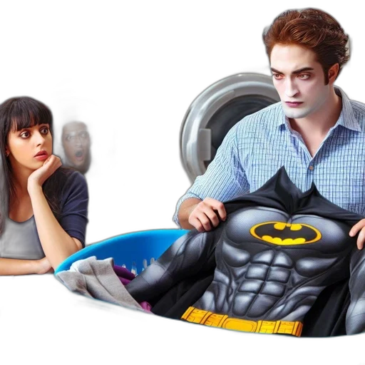 comic book art, laundromat, concerned, female transparent PNG cut-out