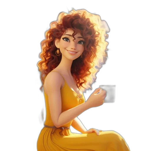 dress, face, hair, staff transparent PNG cut-out