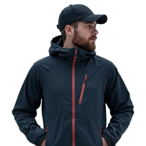 jacket, staff, 3d render, north transparent PNG cut-out