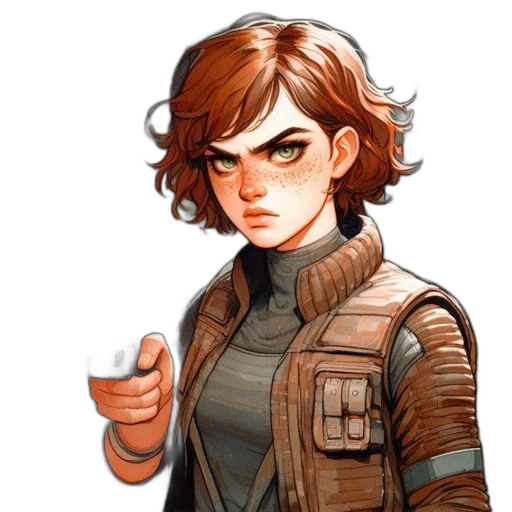 jacket, staff, weapon, comic book art transparent PNG cut-out