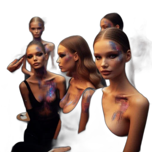 jewelry, face, concept art, photorealistic transparent PNG cut-out