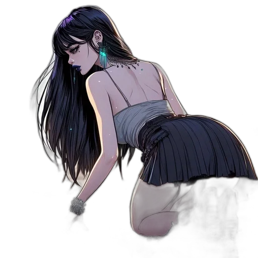dress, anime, watercolor, concept art transparent PNG cut-out