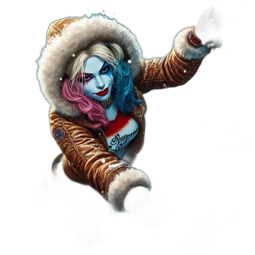 jacket, face, creature, staff transparent PNG cut-out