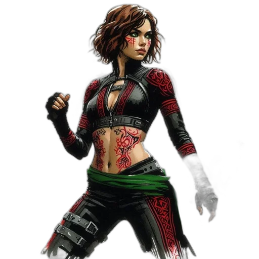 concept art, comic book art, fantasy art, cyberpunk transparent PNG cut-out