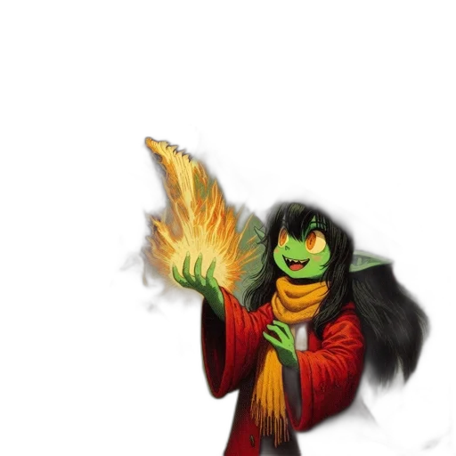 dragon, staff, jacket, mask transparent PNG cut-out