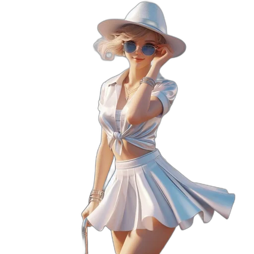 dress, hat, staff, concept art transparent PNG cut-out