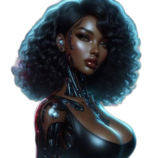 robot, comic book art, fantasy art, cyberpunk transparent PNG cut-out