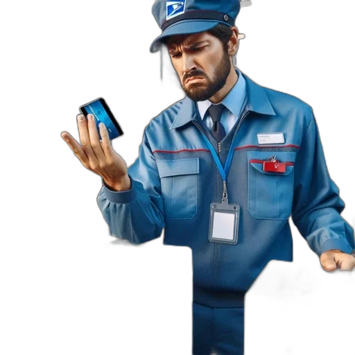 staff, robot, jacket, hat transparent PNG cut-out