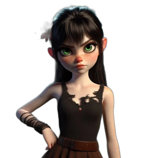 dress, staff, 3d render, concept art transparent PNG cut-out