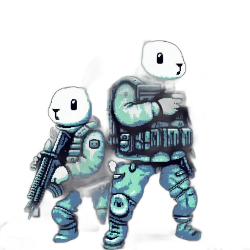 robot, weapon, concept art, pixel art transparent PNG cut-out