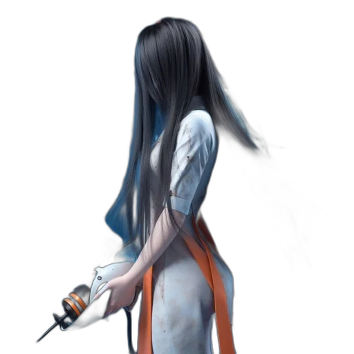 staff, hair, sword, dress transparent PNG cut-out