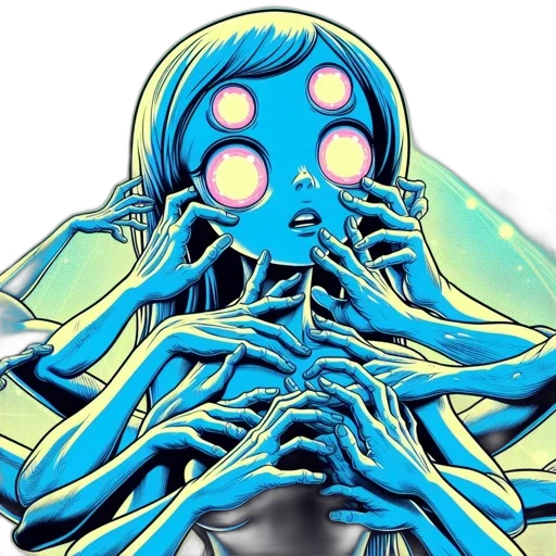 mask, creature, robot, comic book art transparent PNG cut-out