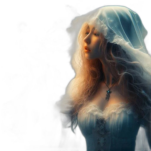 dress, crown, fantasy art, photorealistic transparent PNG cut-out