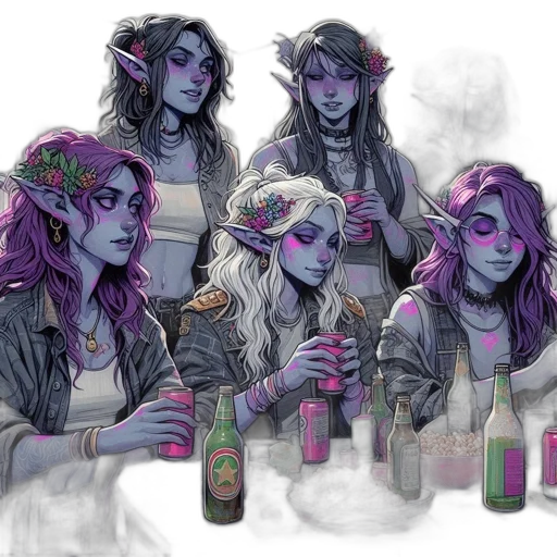 concept art, fantasy art, watercolor, cyberpunk transparent PNG cut-out