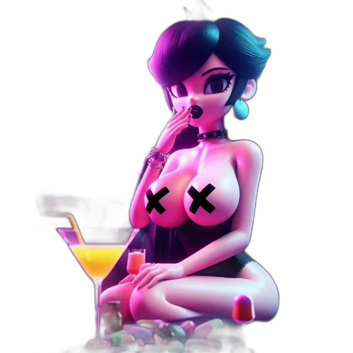 dress, pixel art, concept art, vaporwave transparent PNG cut-out