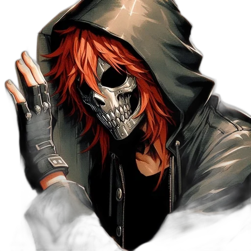 jacket, mask, face, concept art transparent PNG cut-out