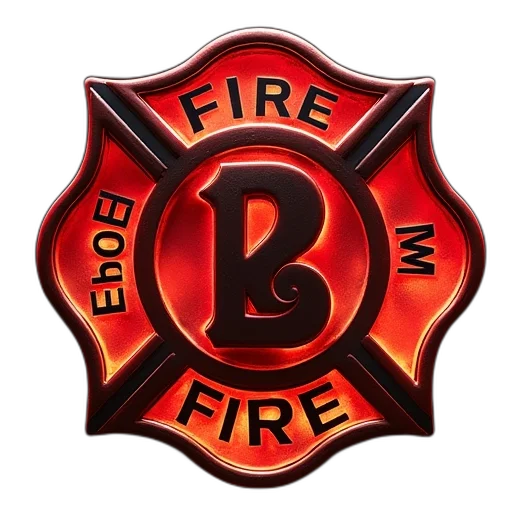 staff, fire, firefighter, emblem transparent PNG cut-out