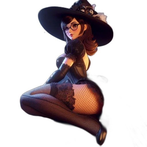 hat, dress, staff, concept art transparent PNG cut-out