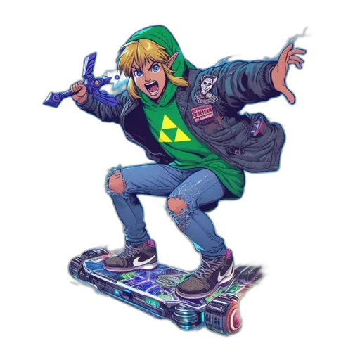 concept art, pixel art, cartoon, vaporwave transparent PNG cut-out