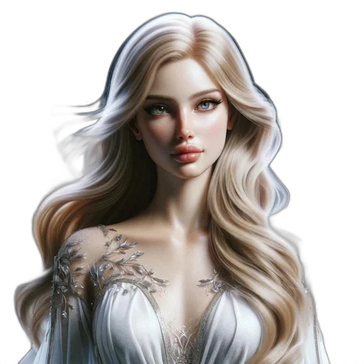 dress, jewelry, face, fantasy art transparent PNG cut-out