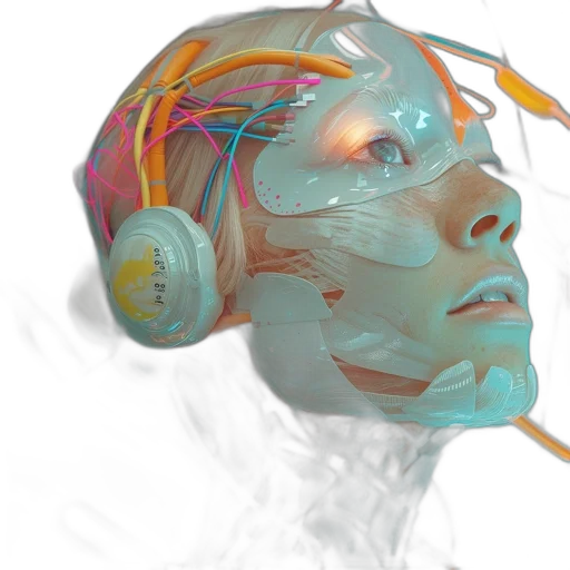 robot, mask, face, cyberpunk transparent PNG cut-out