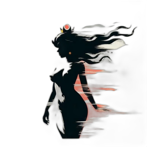 dress, mask, hair, creature transparent PNG cut-out