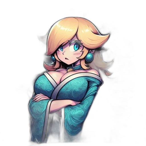 dress, staff, hair, weapon transparent PNG cut-out
