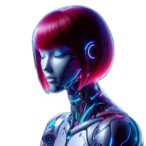 robot, face, cyberpunk, concept art transparent PNG cut-out