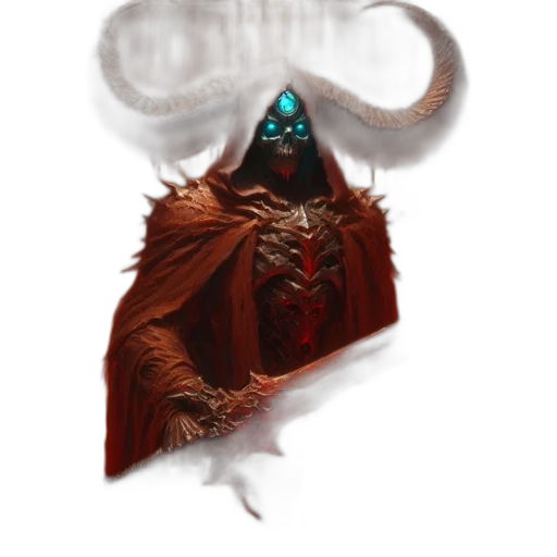 creature, mask, jacket, staff transparent PNG cut-out