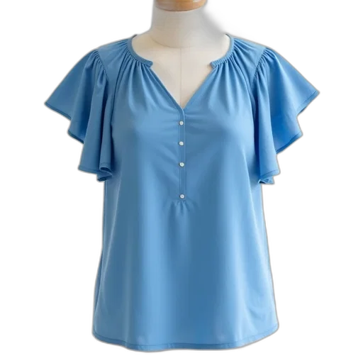dress, blue, top, ruffled transparent PNG cut-out