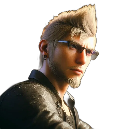 jacket, staff, face, weapon transparent PNG cut-out