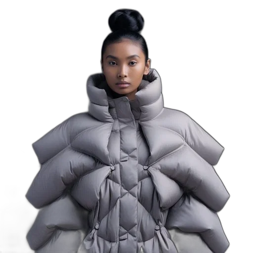 jacket, 3d render, cyberpunk, monochrome transparent PNG cut-out
