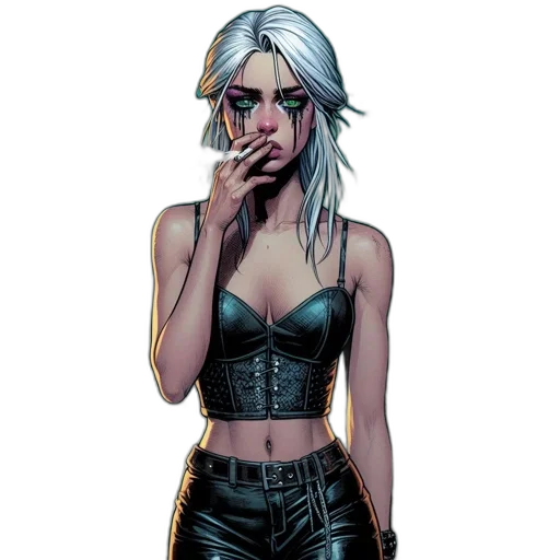 comic book art, concept art, cyberpunk, fantasy art transparent PNG cut-out