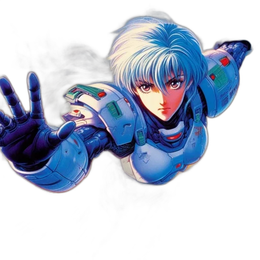 robot, weapon, concept art, vaporwave transparent PNG cut-out