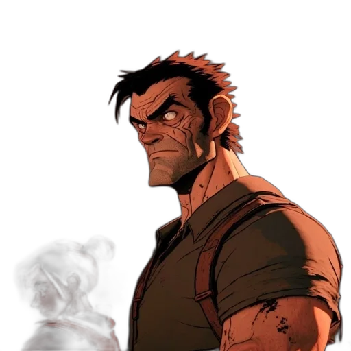 face, comic book art, concept art, cartoon transparent PNG cut-out