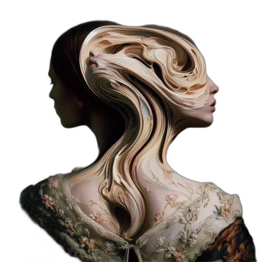 hair, face, mask, dress transparent PNG cut-out