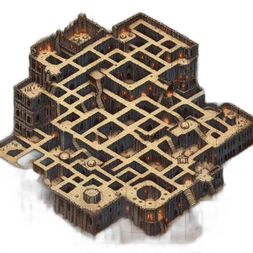 building, pixel art, concept art, 3d render transparent PNG cut-out