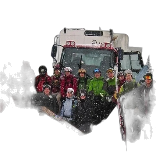 staff, snow, fog, group transparent PNG cut-out